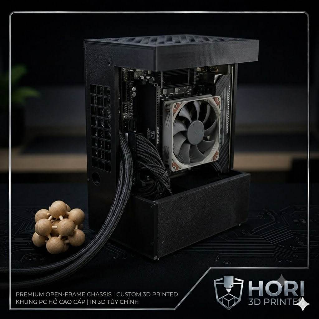 Case pc custom mini itx nhỏ gọn hỗ trợ lắp nguồn sfx