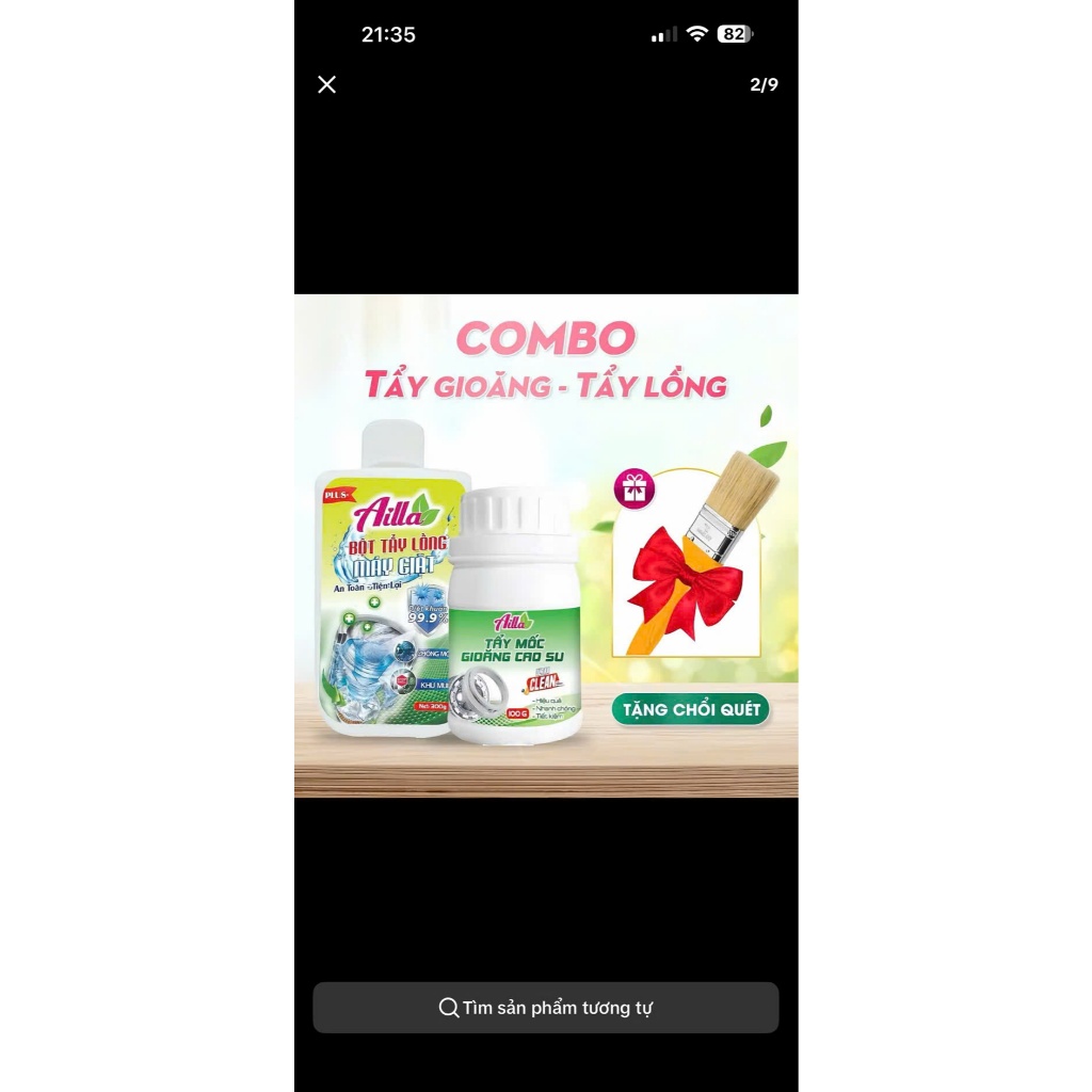 COMBO Siêu tẩy lồng máy giặt Ailla 300G + tẩy gioăng cao su Ailla 100G cho máy giặt, tủ lạnh