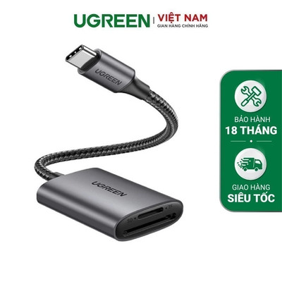 [Shopee Sinh Viên] Đầu đọc thẻ SD/TF chuẩn USB 3.1 Type-C Ugreen 80888 vỏ nhôm cao cấp