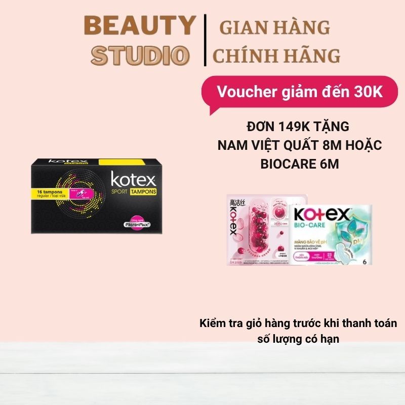 [Kèm Quà Tặng] Tampon Kotex 16 que/hộp