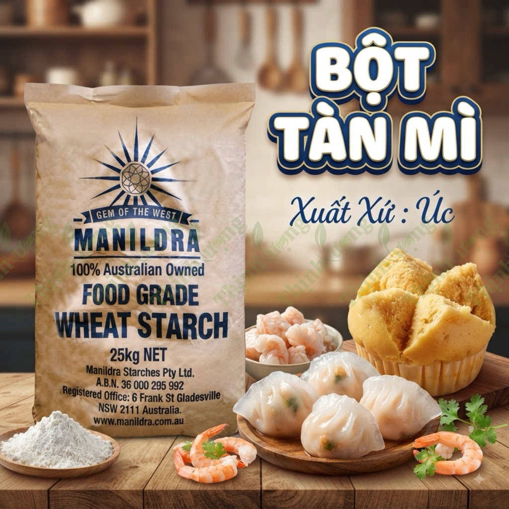 5KG Bột Tàn Mì Úc Tinh Bột Lúa Mì ÚC Australian Wheat Starch