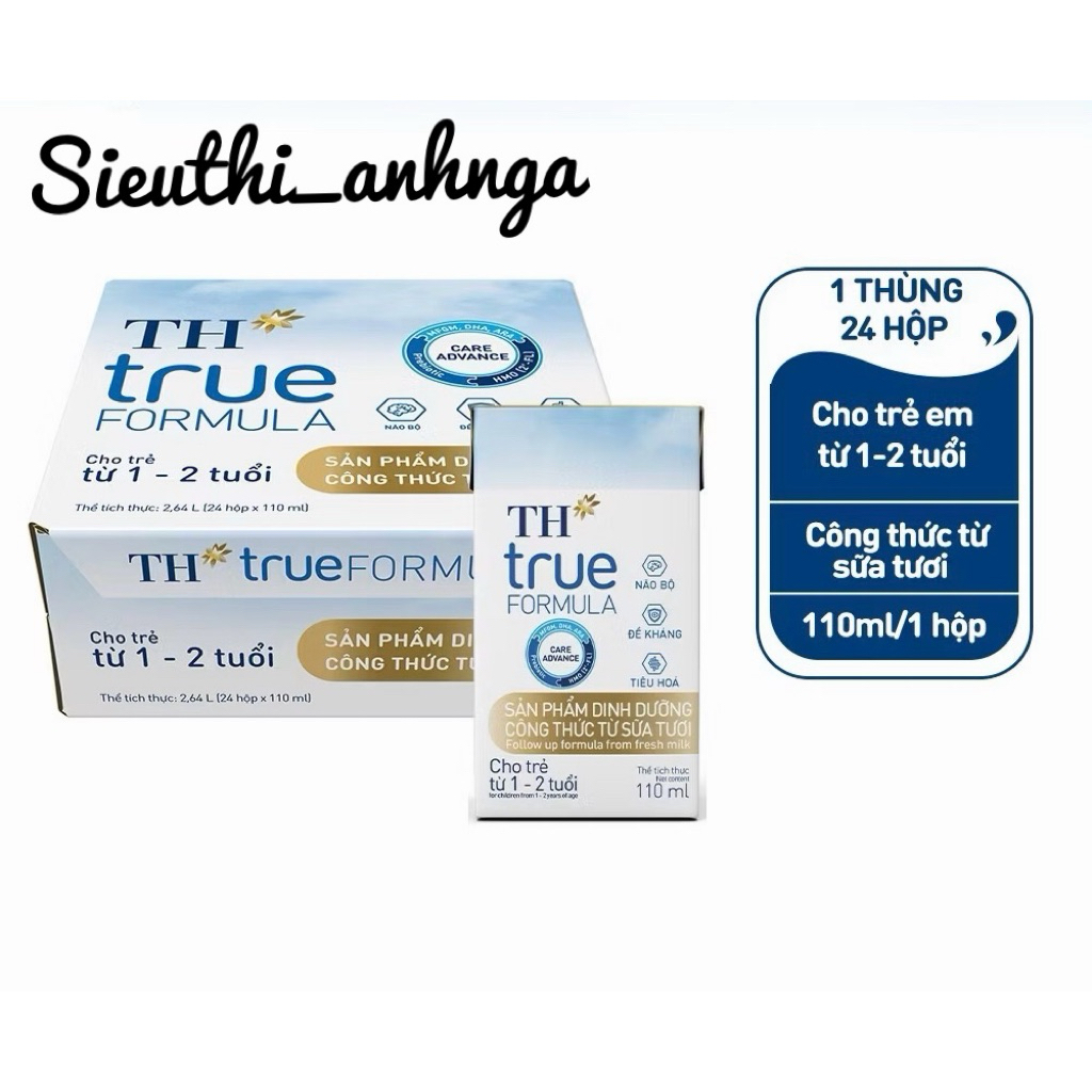 Thùng 24 Hộp Sữa Dinh Dưỡng Công Thức TH true FORMULA milk Cho Trẻ 1-2 Tuổi 110ml