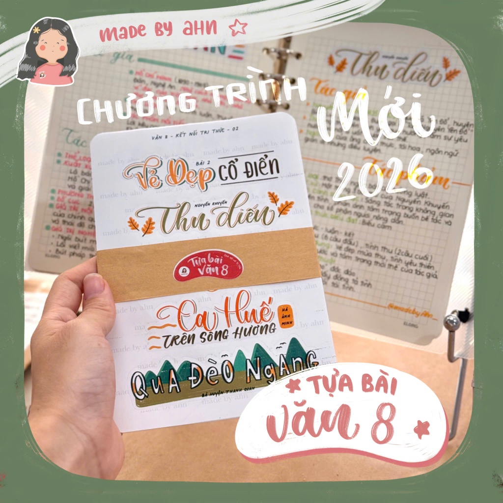 [Update 2026] Tựa bài văn 8 sticker - Chương trình mới - MADE BY AHN thiết kế