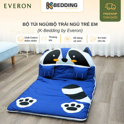 Bộ Túi Ngủ/ Bộ Trải Ngủ K-Bedding Em Bé Penguin, Pingu, Racoon, Kitten họa tiết đáng yêu
