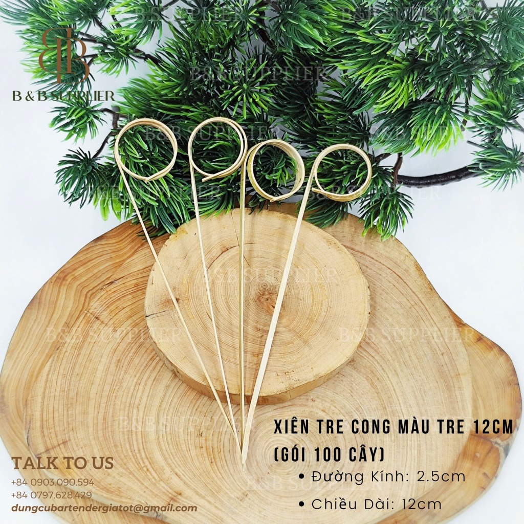 Xiên Tre Decor Pha Chế 12cm - 20cm | Que Xiên Tre Trang Trí Đồ Uống, Cocktail, Trái Cây, Bánh Ngọt