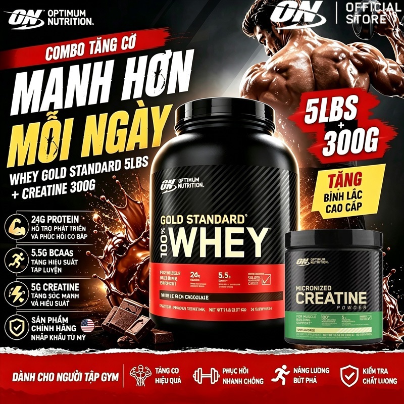 Optimum Nutrition ON Gold Standard 100% Whey Protein Primary Source Isolate, Double Rich Chocolate.