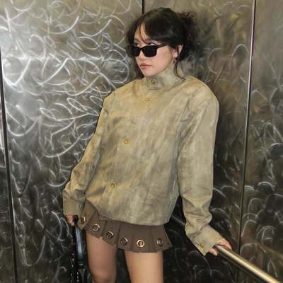 làminapparel - BLEACH EFFECT TWILL JACKET