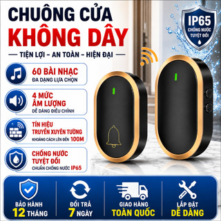 Chuông Cửa Không Dây MitsuEvo Tín Hiệu Truyền Xuyên Tường Cực Xa Chống Nước (TẶNG THÊM 1 PIN 12V)