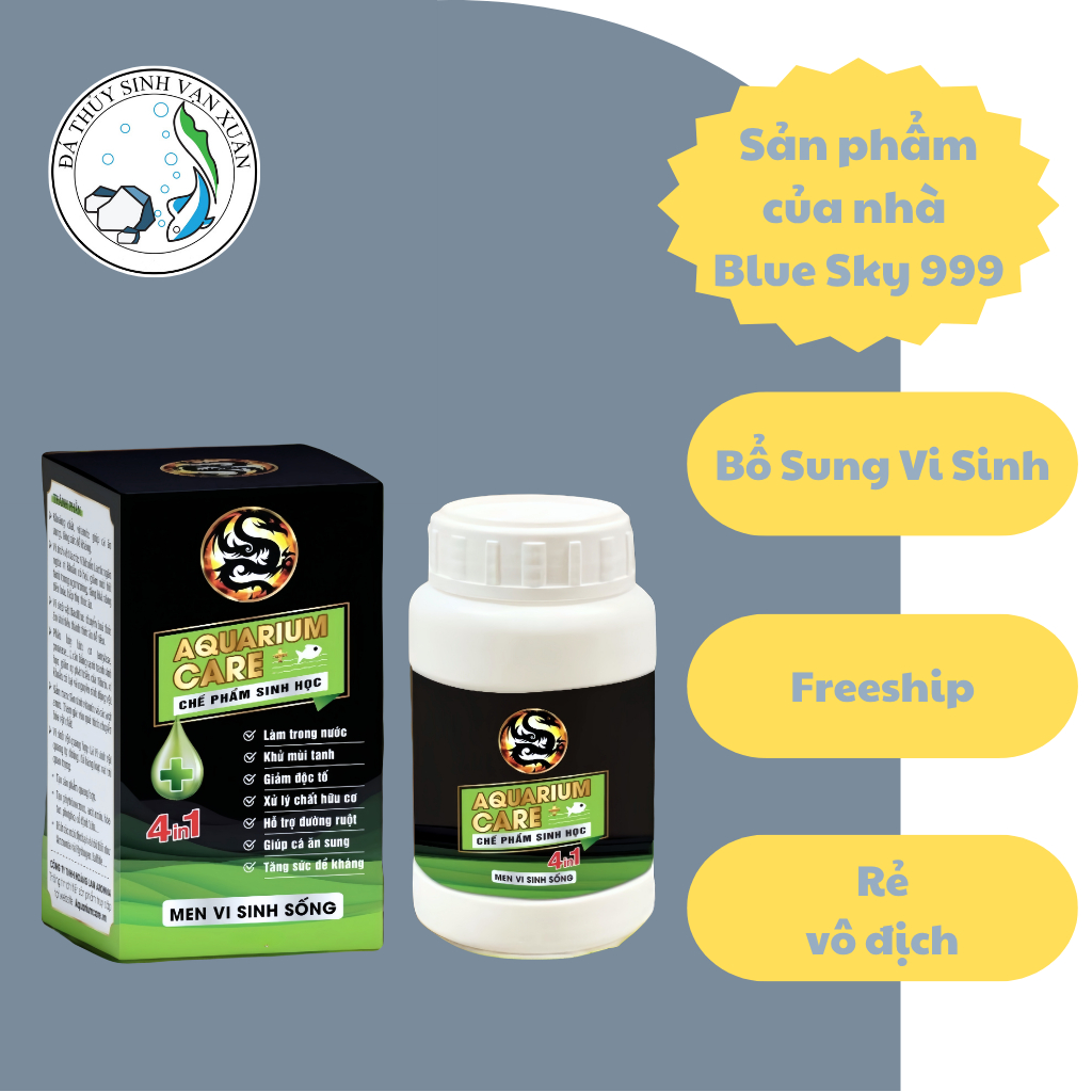 Men Vi Sinh Aquarium Care Làm Trong Nước, Khử Độc Nước Bể Cá 250ml