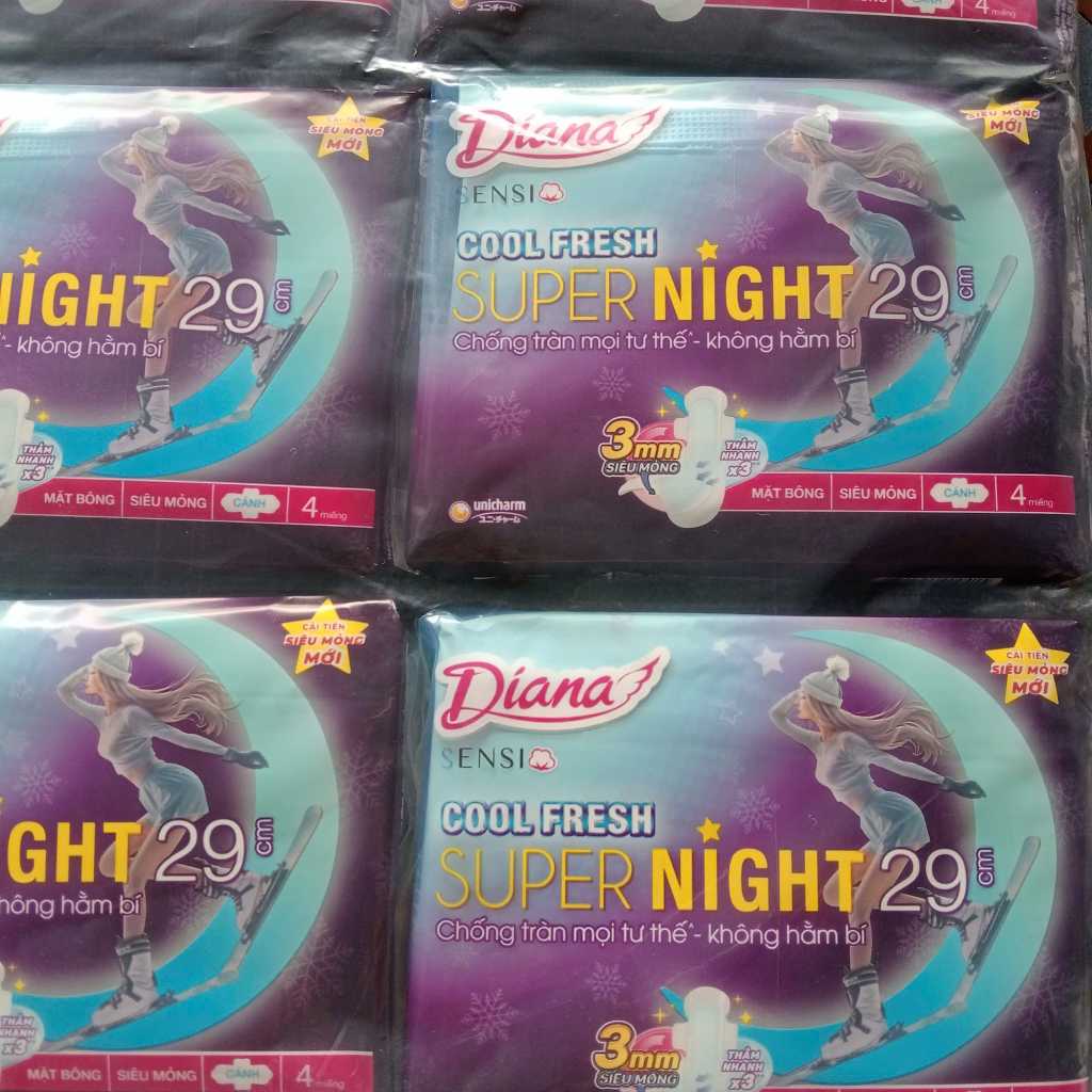 HCM- 1 Gói Băng Vệ Sinh Diana Sensi Cool Fresh Super Night 29cm -Diana Sensi Cool Fresh Ban Đêm 29cm
