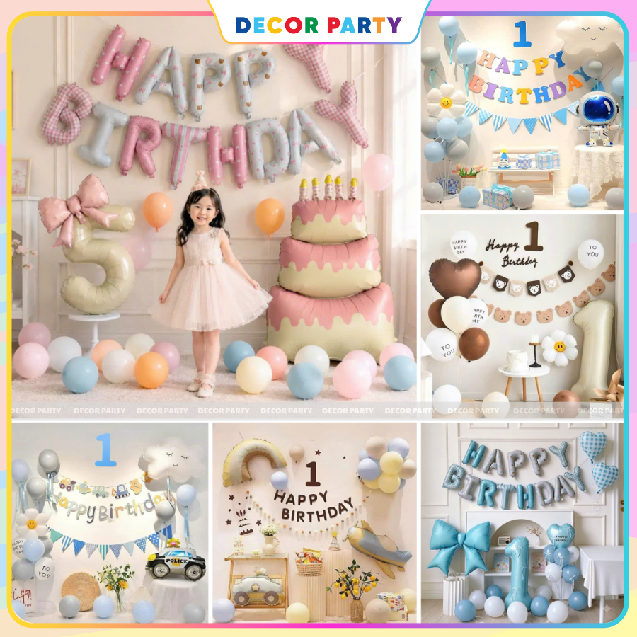 Tổng Hợp các Set Trang Trí Sinh Nhật HOT nhất 2026 cho Bé Trai Bé Gái, Bong Bóng Bay Happy Birthday