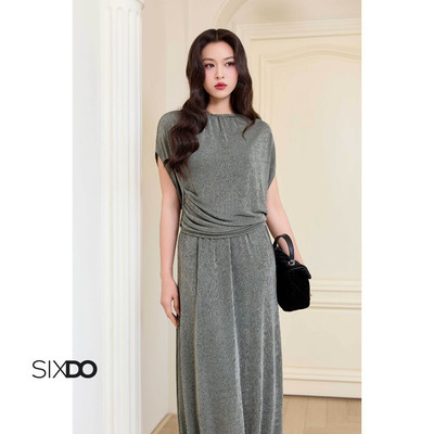 Áo kiểu tay dơi cách điệu SIXDO (Dark Grey Knit Blouse)