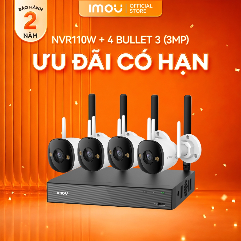 IMOU NVR Cameras KIT | NVR110W NVR118W with 2pcs/4pcs Bullet 3 3MP