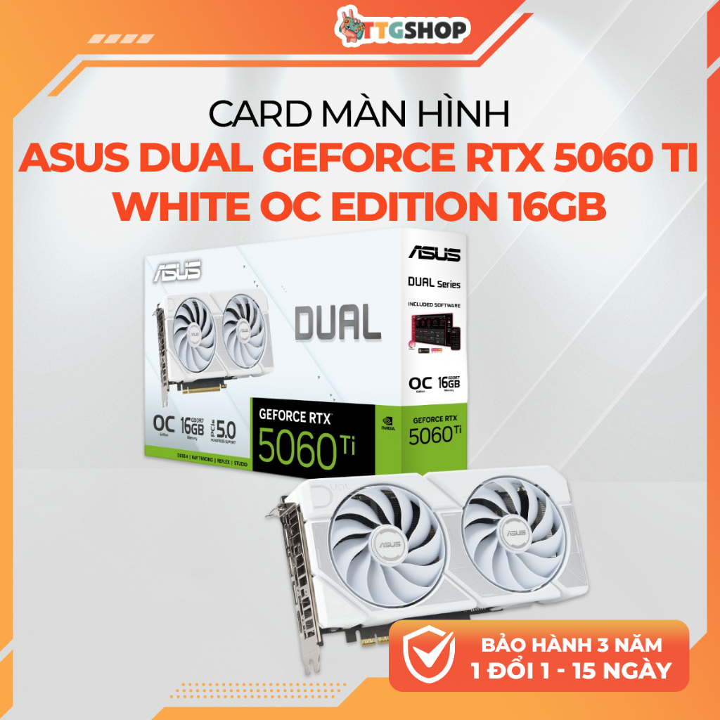Card Màn Hình ASUS Dual GeForce RTX 5060 Ti White OC 16GB GDDR7 128Bit