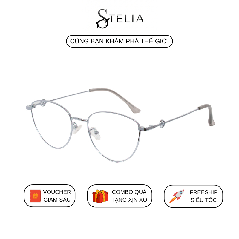 Gọng Kính Mắt Mèo Stelia Eyewear CM06, Thiết Kế Tinh Tế, Thanh Lịch, Chống Ánh Sáng Xanh, Tia UV