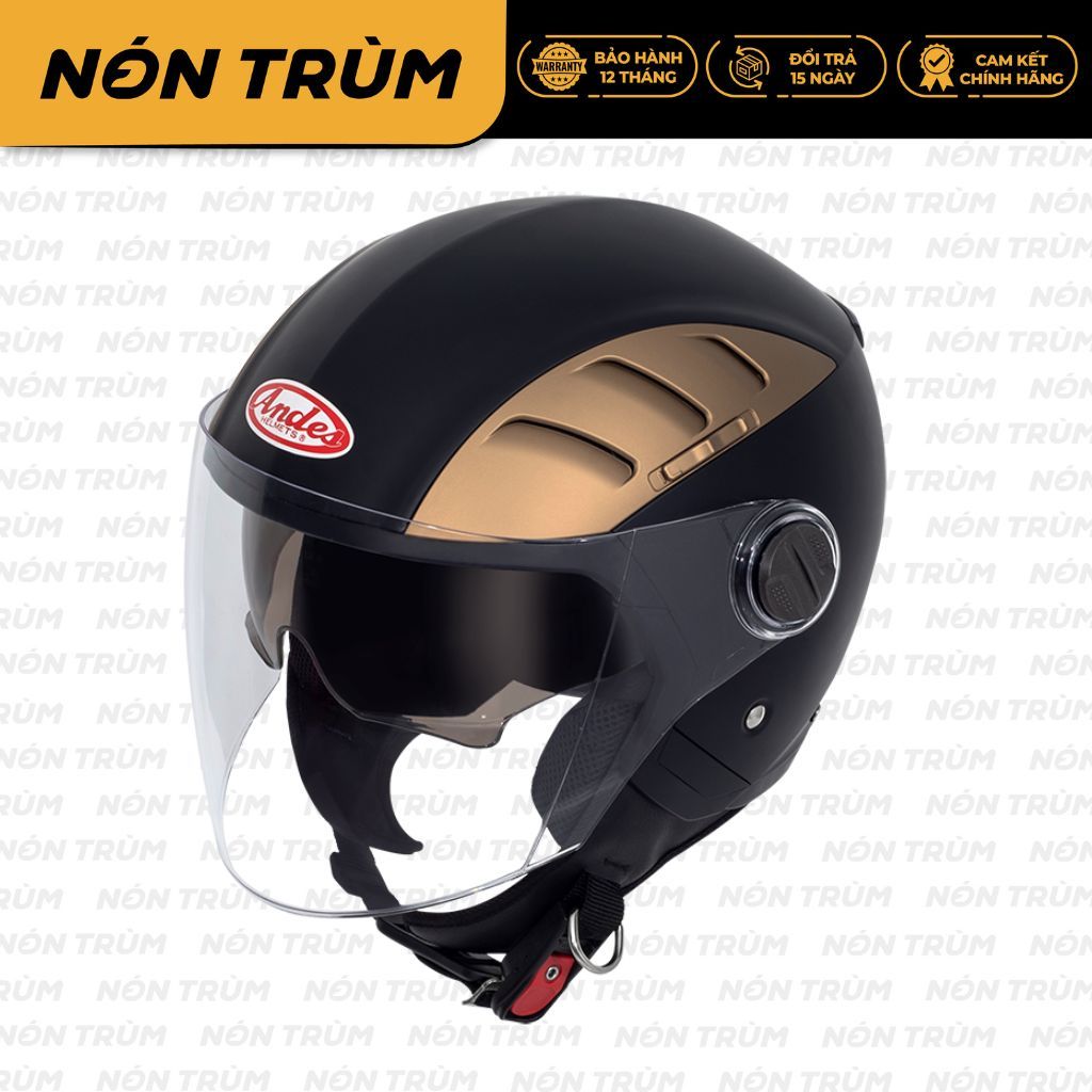 Mũ bảo hiểm 3/4 Andes 219C có 2 kính dành cho nam nữ đi xe máy