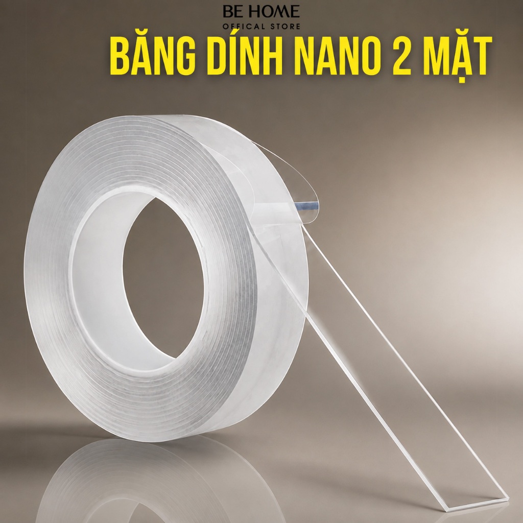 Băng Dính Nano Siêu Dính 2 Mặt - Behome Decor