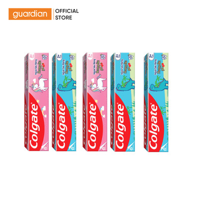 Combo 5 Kem Đánh Răng Colgate Trẻ Em Khủng Long Hương Dâu 40gr