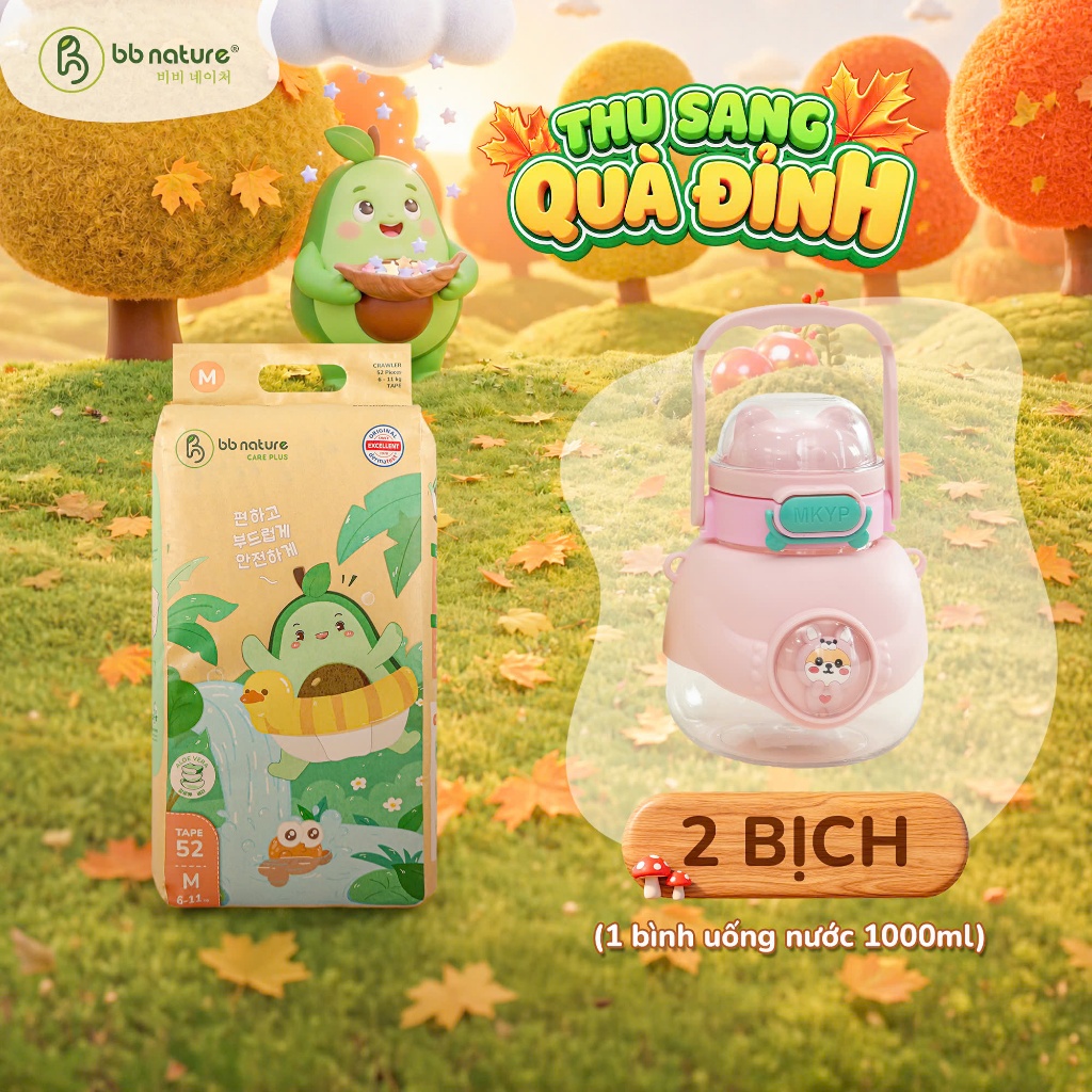 [BB NATURE CARE PLUS] COMBO 2 Bịch Tã - Bỉm Cải Tiến Vượt Trội BB Nature Care Plus