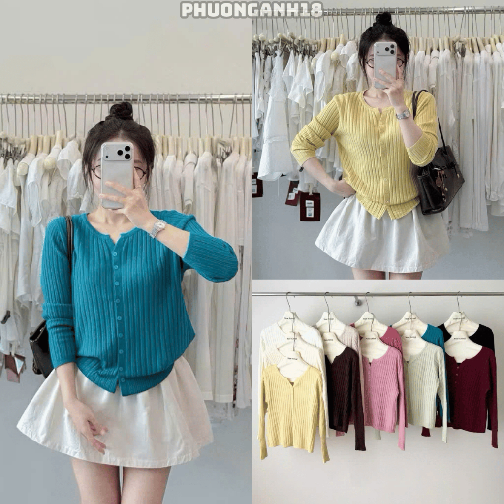 [NEW/SẴN] Áo khoác len cardigan chất len đũa mịn nhiều màu hàng QC A244