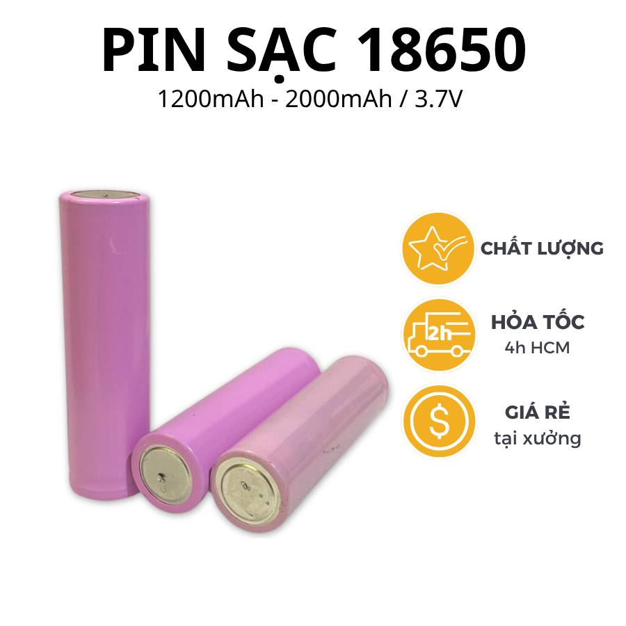Pin 18650 Lithium Cũ Lấy Từ Đèn Bàn Tích Điện, Đã Test Dung Lượng