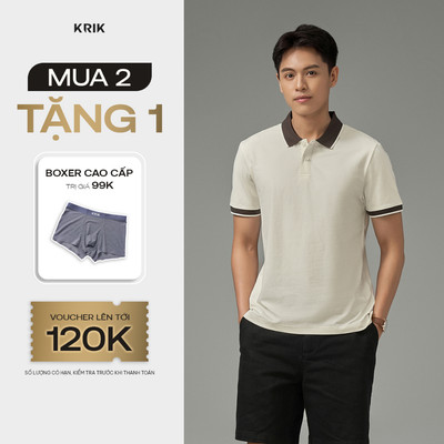 [BEST SELLER] Áo Polo Nam KRIK Form Regular  Chất Liệu Cotton Mềm Mại Gân Nổi Phối Cổ Thể Thao PL2282