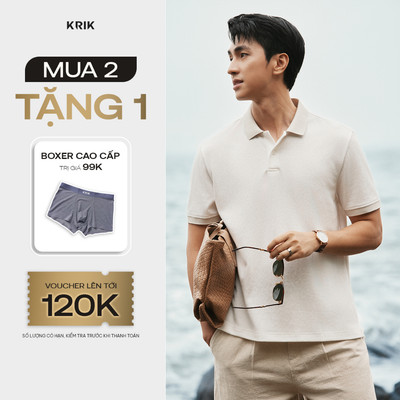 [KRIK x Bình An] Áo Polo Nam KRIK Forrm Rugular Chất Vải Melange Tinh Tế Phối Bo Cổ Tay Hiện Đại PL2310