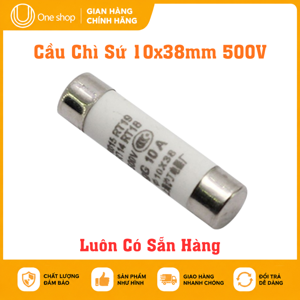 Cầu Chì Sứ 10x38mm 500V