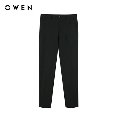 Owen - Quần tây Regular Fit QR263067 màu Đen chất liệu Flex pants