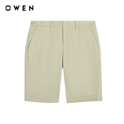 Owen - Quần short Slim Fit SK261014 màu Rêu chất liệu Cotton Spandex