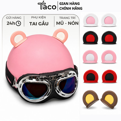 Tai Gấu Gắn Mũ Bảo Hiểm Cute, Phụ Kiện Tai Gấu TACO Gắn Nón Bảo Hiểm Dễ Thương, Tai Gấu Gắn Mũ Có Nhiều Màu Sắc