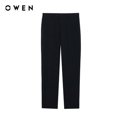 Owen - Quần tây Regular Fit Tăng đơ QRT262094 màu Đen chất liệu Knit cao cấp