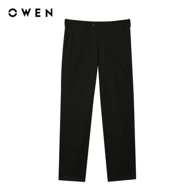 Owen - Quần khaki Regular Fit Tăng đơ QKRT261003 màu Đen chất liệu Cotton Spandex