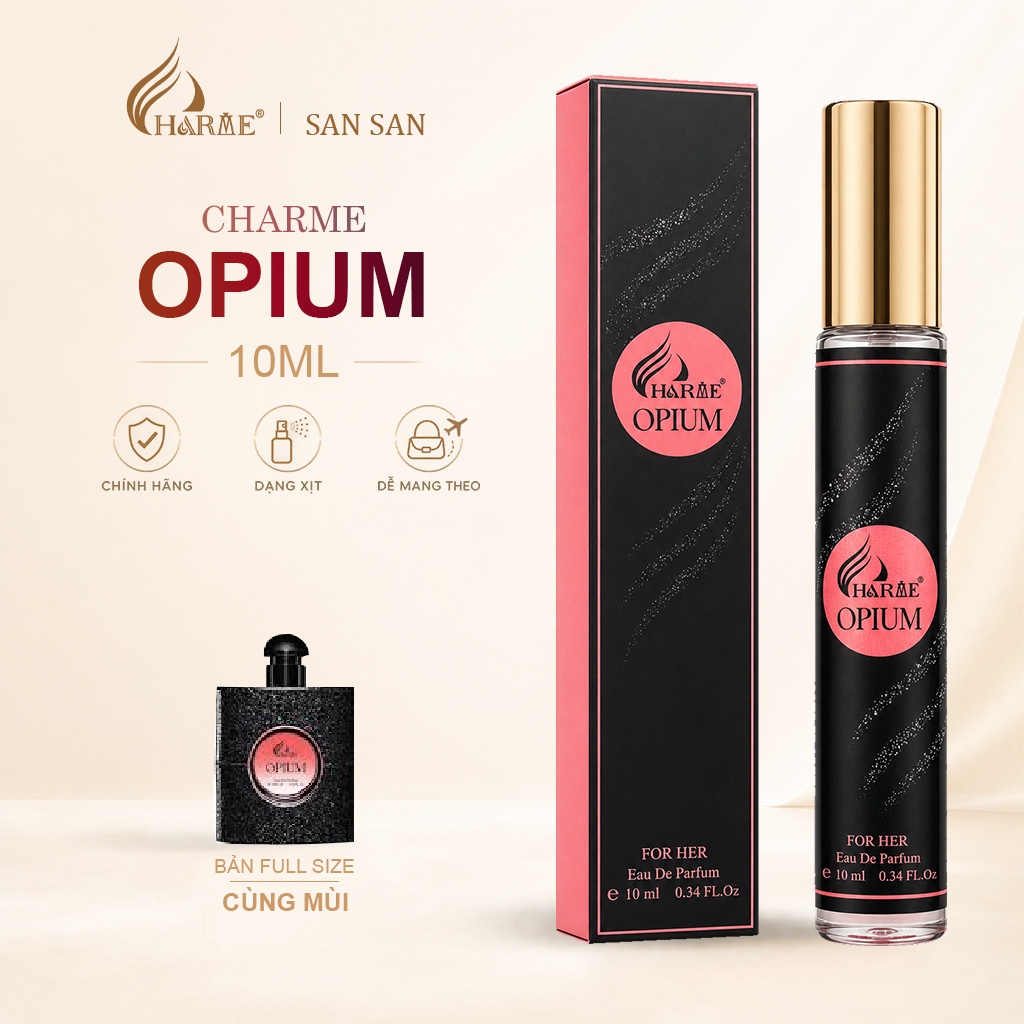 [Mini Size] Nước Hoa Nữ Charme Opium 10ml Chính Hãng – Quyến Rũ, Cá Tính