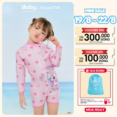 [TẶNG TÚI BƠI] Đồ bơi bé gái liền thân, bộ bơi bé gái chống nắng UPF 50+, chất thun lạnh họa tiết Unicorn [4081]