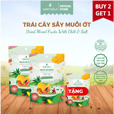 [MUA 2 TẶNG 1] Combo 2 Trái cây sấy muối ớt 100g we'natur (tặng 1 trái cây sấy muối ớt 100g)