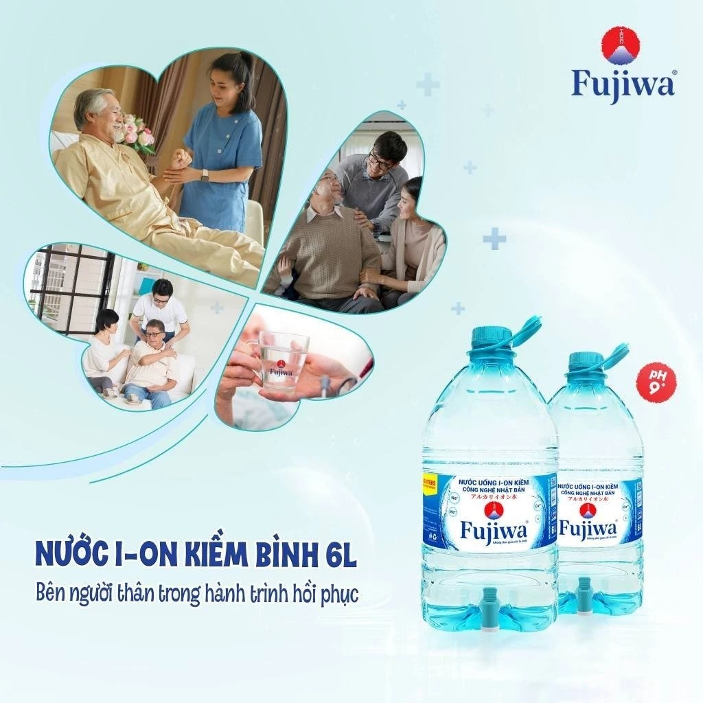 [COMBO 2-4 THÙNG] Thùng 2 Bình Nước Ion Kiềm Fujiwa 6L pH 9+ Có Vòi - Chính Hãng