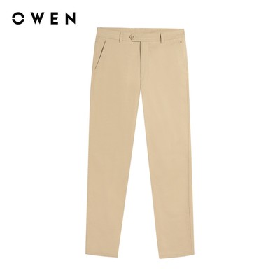 Owen - Quần khaki Slim Fit QKS261001 màu Be đậm chất liệu Cotton Spandex
