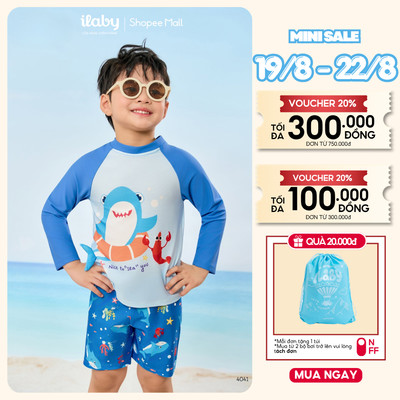 [TẶNG TÚI BƠI] Đồ bơi bé trai, bộ bơi rời tay dài chất thun co giãn chống nước, chống nắng [4041]