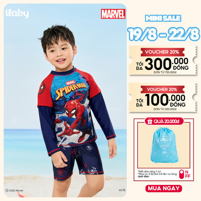 [TẶNG TÚI BƠI] Đồ bơi bé trai cao cấp, đồ bơi dài tay họa tiết người nhện chất liệu cao cấp [4078]