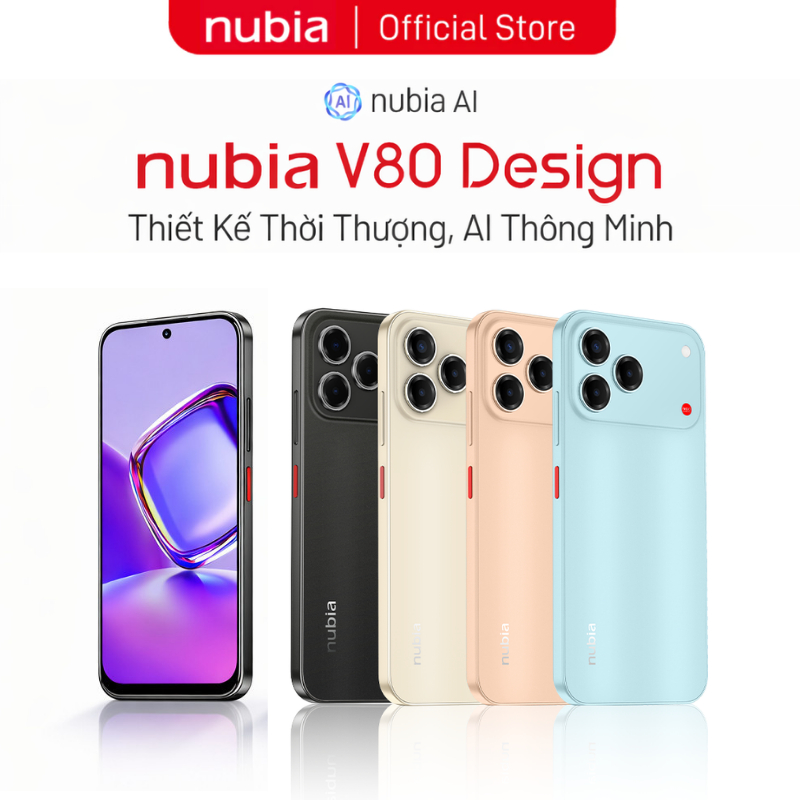 [Mới] Điện thoại di động Nubia V80 Design I Màn hình 6.75" 120Hz I Độ sáng 1000nits I Hỗ trợ NFC