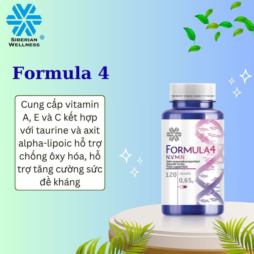 Siberian novomin FORMULA 4 , bảo vệ tế bào cơ thể - Hộp 120 viên