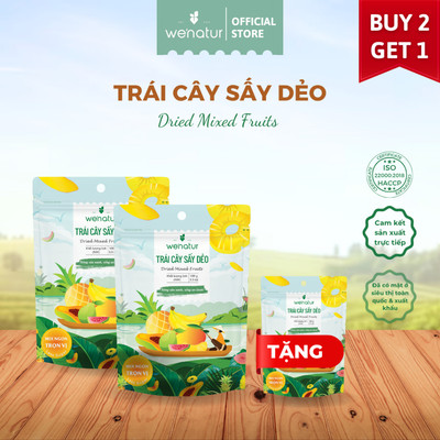 [MUA 2 TẶNG 1] Combo 2 Trái cây sấy dẻo 100g we'natur (tặng 1 trái cây sấy dẻo 100g)