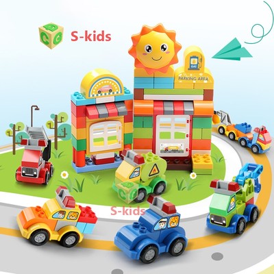 Đồ chơi lắp ráp mô hình thành phố cho bé,  Bộ lắp ghép các khối lớn cỡ Duplo