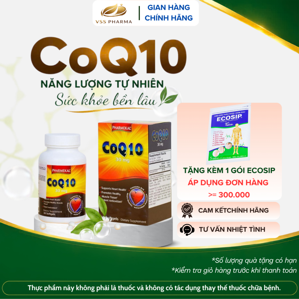 Co- enzym Q10 30MG hộp 30 viên PHARMEKAL – USA