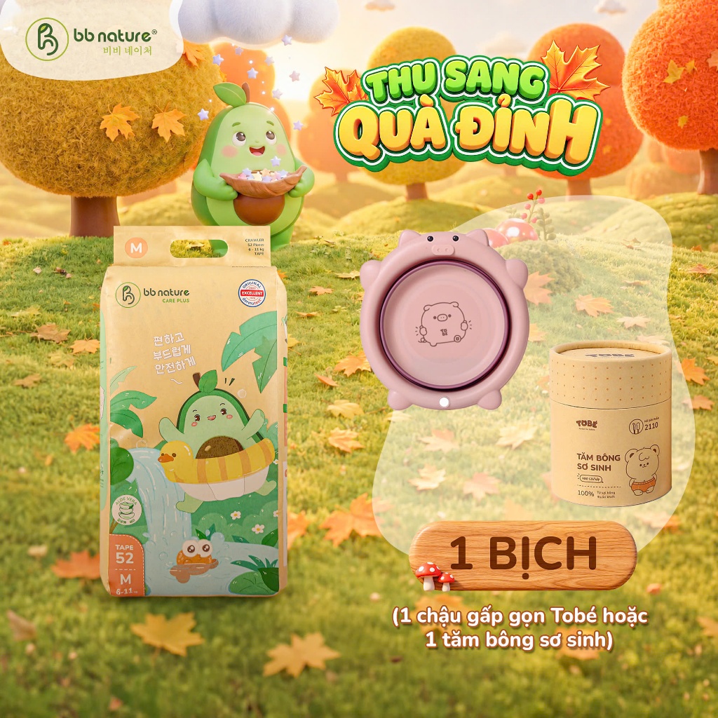 [BB NATURE CARE PLUS] COMBO 1 Bịch Tã - Bỉm Cải Tiến Vượt Trội BB Nature Care Plus