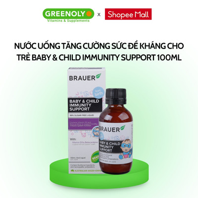 [28/02/2027] Brauer Nước Uống Tăng Cường Sức Đề Kháng Cho Trẻ Baby & Child Immunity Support 100ml