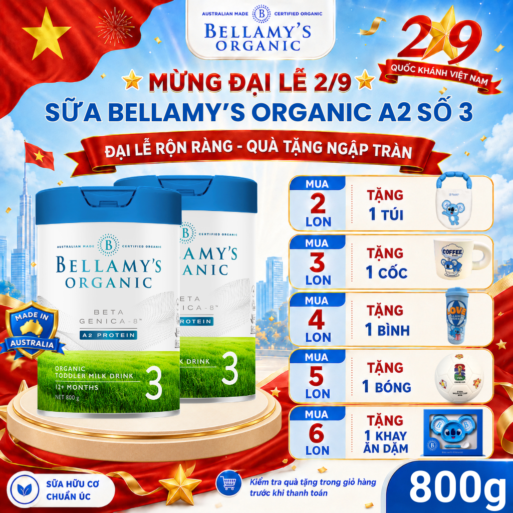 Sữa Bellamy Organic A2 Số 3  (1–3 Tuổi) – Mát Lành, Dễ Tiêu Hóa, Bé Ngủ Ngon - BELLAMY'S ORGANIC