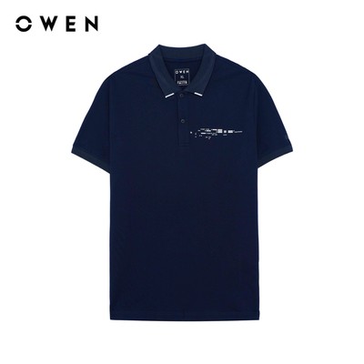 Owen - Áo polo Body Fit APV262033 màu Xanh tím than chất liệu CVC Spandex