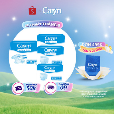 [CHỈ BÁN TRÊN TMĐT] Caryn tã quần/tã dán người lớn siêu thấm hút - chống tràn size M/L/XL (quà tặng ngẫu nhiên)